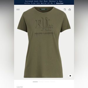 NWOT Embossed POLO RALPH LAUREN SHIRT ARMY GREEN 2018 logo Size Medium